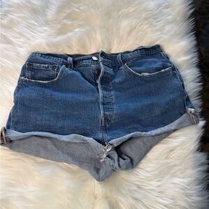 Levi's 501 Blue Jean Shorts with Cuffed Hem